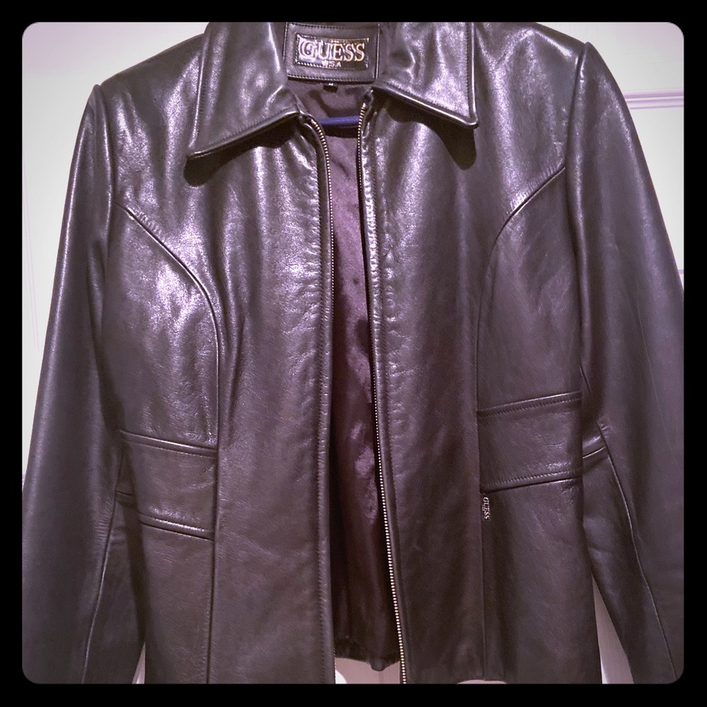 Women’s Guess leather jacket. Medium.